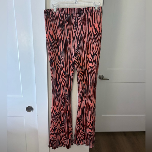 ASOS Pink Zebra Flare Pants - Picture 3 of 6